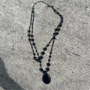 Elegant Black Beaded Necklace